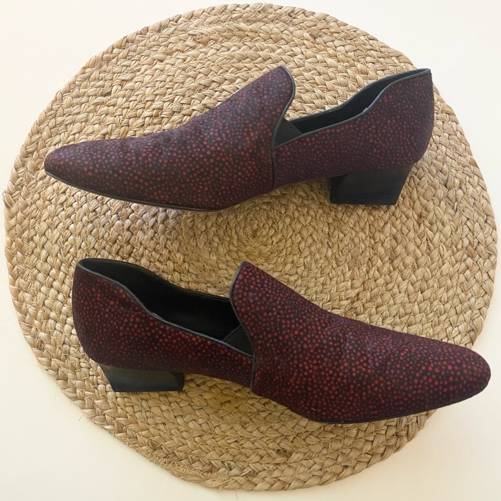 REBECCA MINKOFF Animal Hair Booties in Red & Black - 9M